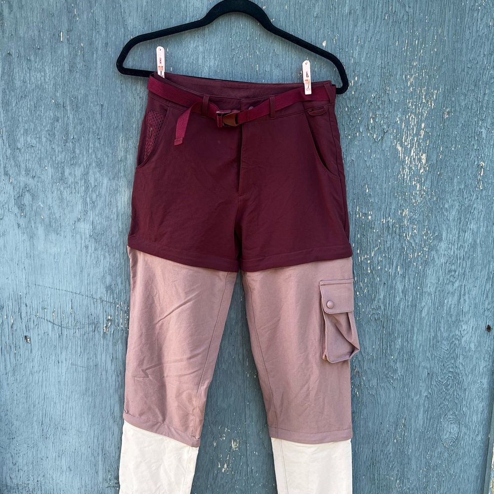 Women’s XS RecTrek Zip off pant: Outdoor Voices Maroon pants